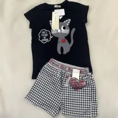 猫プリントTシャツ＆ギンガムショートパンツ 120 まとめ売り　新品未使用