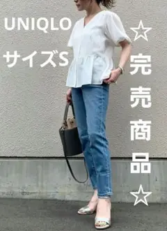 ☆UNIQLO☆とても可愛い 半袖ブラウス ホワイト Sサイズ