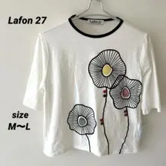 新品未使用✨ Lafon 27 花柄　五分袖　Tシャツ　M L トップス