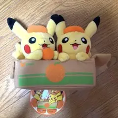 ペアピカチュウとえひめみかん　愛媛限定 ペアピカチュウとえひめみかん ぬいぐるみ 愛媛みかん えひめ