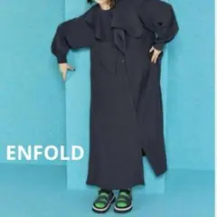 ENFOLD NECK-LAYERED DRESS BLACK 38