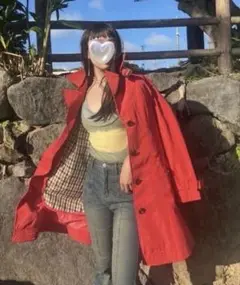 vintage 70‘s トレンチコート　ジャケット　赤