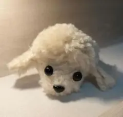 毛糸ポンポン　プードル　わんちゃんぬいぐるみ 約8cm　犬