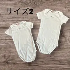 BONPOINT ベビー 半袖ボディスーツ　ロンパース2枚セット　2歳