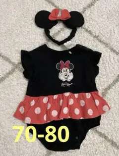 Littc ミニーちゃんロンパース　70-80 ヘアバンド　セット