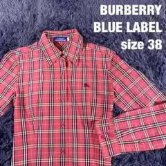 BURBERRY BLUE LABEL ノバチェック 赤 38サイズ