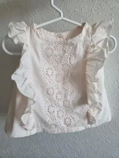 GAP☆フリル付薄いピンク　レースシャツ　トップス　70cm