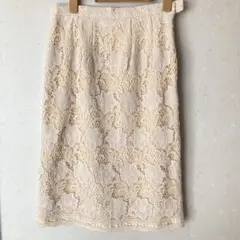ハンドメイド　花とレースのスカート　総裏仕立て　9号