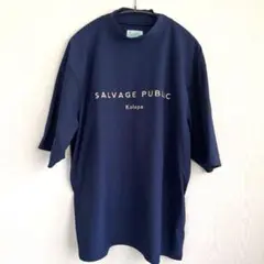 SALVAGE PUBLIC Kolepa モックネックシャツ　ネイビー　L