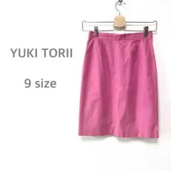鳥居ユキ　YUKI TORII スカート　膝丈　ピンク　高級　1点もの　タイト