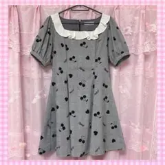 Ank Rouge チェリーフロッキー柄ワンピース