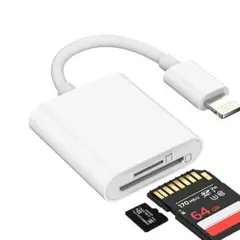 iPhone/iPad TF/SDカードリーダー 2in1 ライトニング