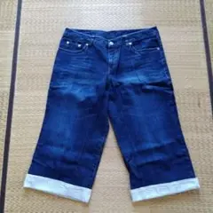 デニムパンツ　七分丈　ワイドパンツ