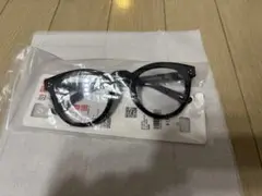 ブラックラウンドメガネ 透明レンズ
