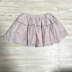 プティマイン　ティアードスカパン　レーススカパン　ピンク　100