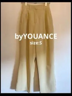 バイユアンス タックパンツライトイエローbyYOUANCE　Sサイズ