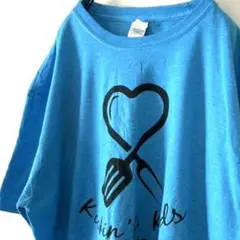 ギルダン ハート クッキング キッズ Tシャツ XL ライトブルー水色 古着