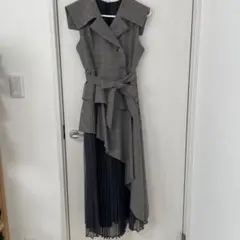 dazzlin アシメプリーツトレンチワンピース