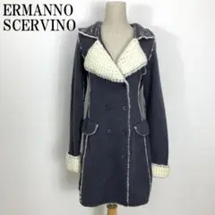 LA4063 エルマンノ シェルヴィーノ ニットピーコート グレー アンゴラ44