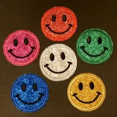 ラメスマイル アイロンワッペン 6枚組