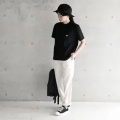 DANTON ダントン　ポケットTシャツ 半袖 クルーネック　ブラック