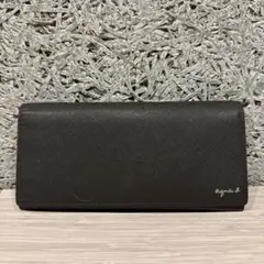 Agnes b アニエスべーブラック サフィアーノ・レザー　美品　長財布