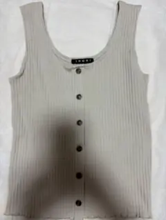 INGNI ベージュ リブタンクトップ M