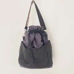 ダークグレー バッグ ・巾着袋　ハンドメイド