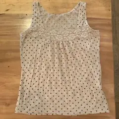 pour la frime水玉模様タンクトップ ベージュ