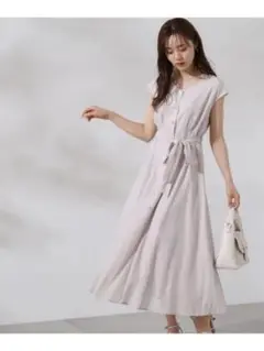 プロポーションボンディドレッシング Vネックシャツワンピース