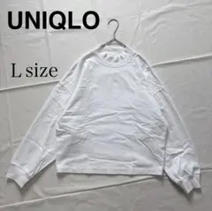 UNIQLO　ユニクロ　ユニクロユー　モックネックTシャツ Lサイズ ホワイト