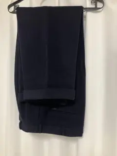 最高級PAPAS カシミア混極圧ウールスラックス　Ｌサイズ　ブラック系