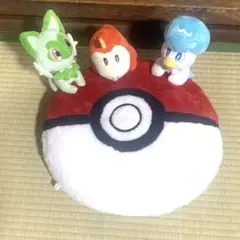 モンスターボールクッション ポケモン　ニャオハ　一番くじa賞 ぬいぐるみ