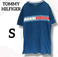 トミーヒルフィガー　Tシャツ　S　美品　紺　ビックロゴ　お洒落　着回し　メンズ