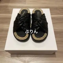 週末限定出品 ディオール DIOR ラムスキン サンダル 黒 35 22.5