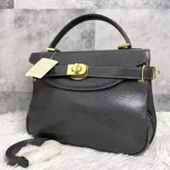 保管品✨BALLY 2way ショルダーバッグ ハンドバッグ レザー グレー