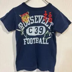 綿100%【JUNK STORE 】Tシャツ ネイビー 龍 福 竹 刺繍 140