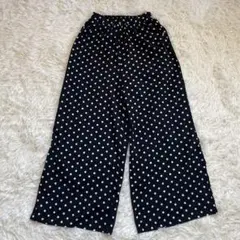 【GRL】 グレイル ワイドパンツ ガウチョパンツ 白 黒 水玉 (M)