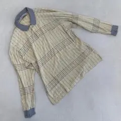 Alberto Rubini 長袖シャツ ストライプ ポロカラー コットン