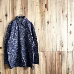 RAIKA 柄シャツ 長袖 シャツ Mサイズ メンズ グレー 派手シャツ