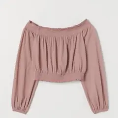 H&M オフショルダートップス ビンテージピンク