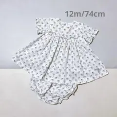 PETITBATEAU プチバトー　花柄プリントワンピース＆ブルマセット　12m