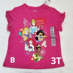 プリンセス　半袖　Tシャツ　3T　ディズニー　キッズ　トップス　100　B