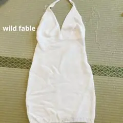 wild fable ノースリーブニットワンピース ホワイト