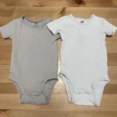 H&M ボディスーツ 2枚セット ベージュ 74cm 6m 9m