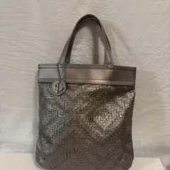 Guy Laroche シルバー編み込みトートバッグ