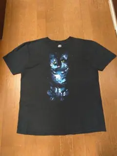 猫 夜空 Tシャツ ブラック XLサイズ アート