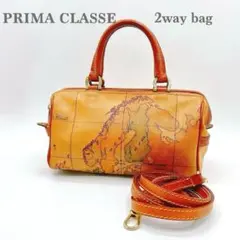 PRIMA CLASSE 2waybagハンドバッグ ショルダーバッグ 地図柄