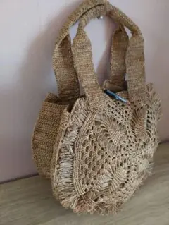 Raffia Round shape bagマダガスカル ラフィアクロシェバック