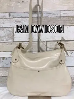 【良品】Ju0026M DAVIDSON レザー ショルダーバッグ アイボリー ホワイト
